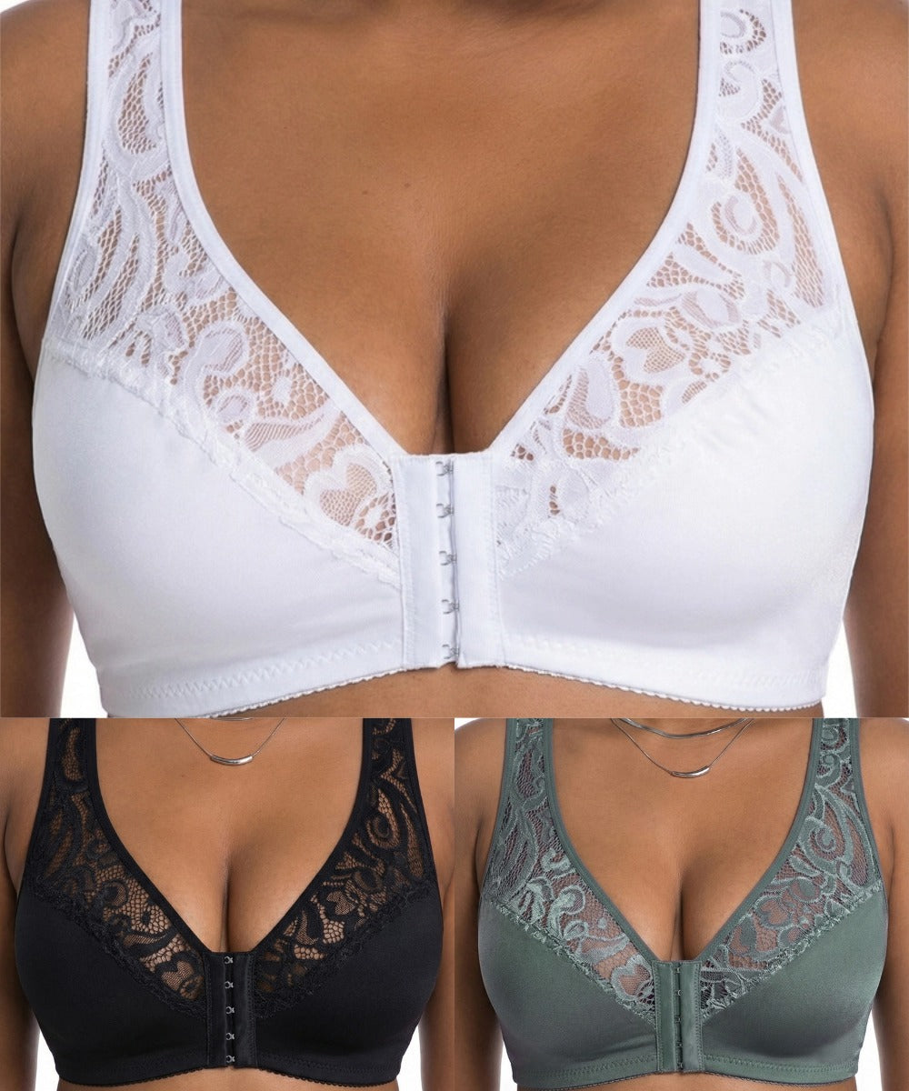 💖 【Set 3 piese】 【L–4XL】 😍 Sutien push-up mărimi mari