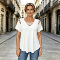 👚 Tricou din bumbac 100% cu decolteu în V