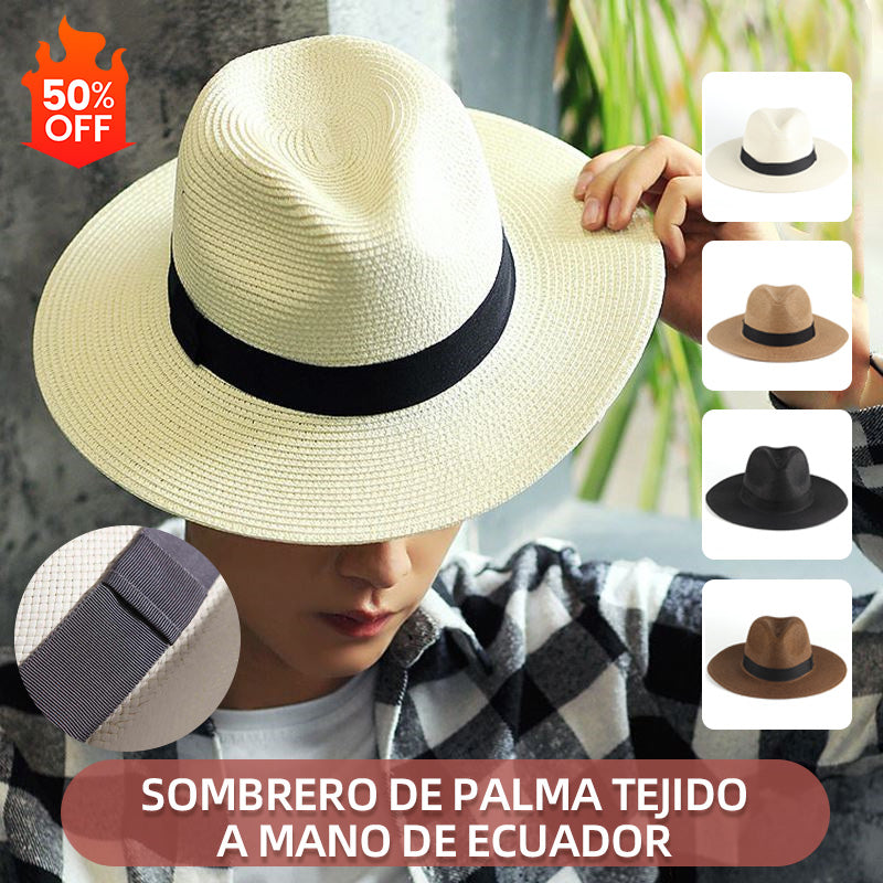 🌿【56-58cm】Pălărie din paie țesută manual din Ecuador