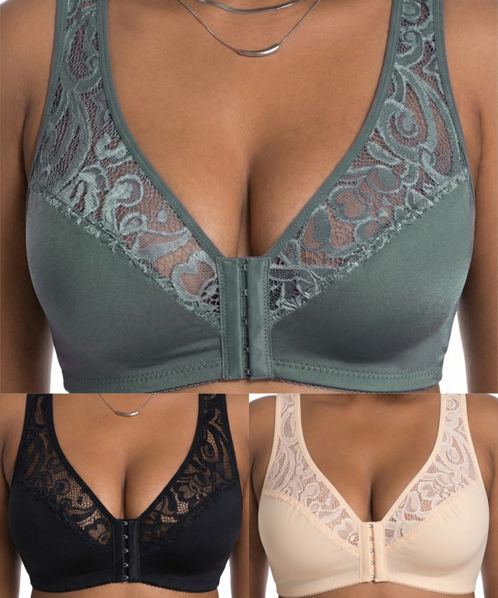 💖 【Set 3 piese】 【L–4XL】 😍 Sutien push-up mărimi mari