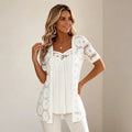 👚 Bluze Elegante Efect 2-în-1 cu Dantelă și Mesh