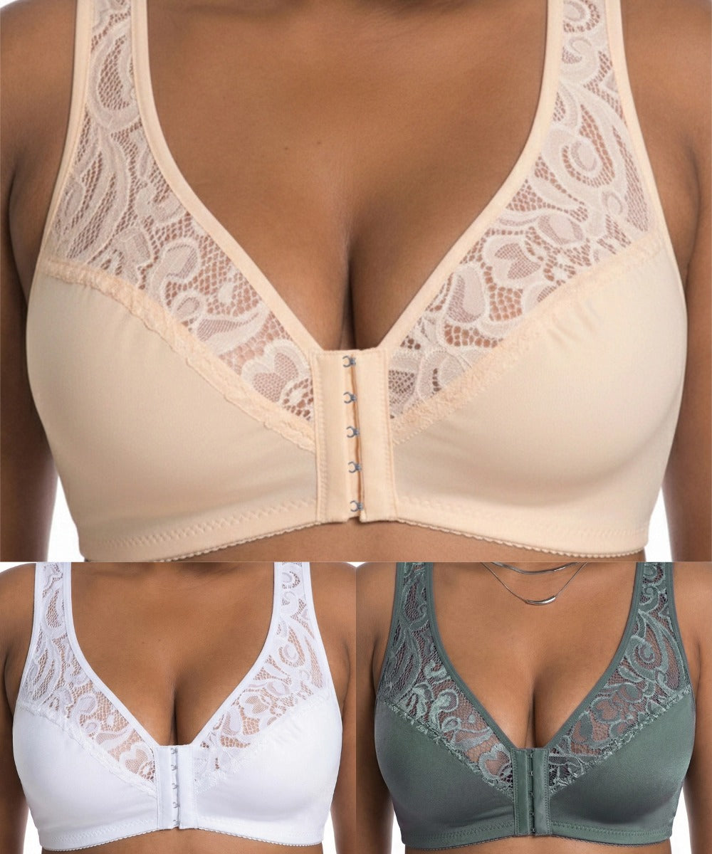 💖 【Set 3 piese】 【L–4XL】 😍 Sutien push-up mărimi mari